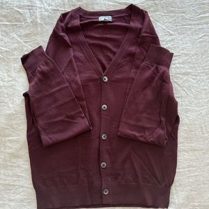 Uniqlo Fine Merino Wool Cardigan (MAROON)